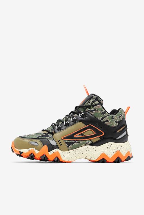 Fila Oakmont Tr Mid Camo Miesten Saappaat Oliivinvihreä Mustat Punainen Oranssi | Fila462JY