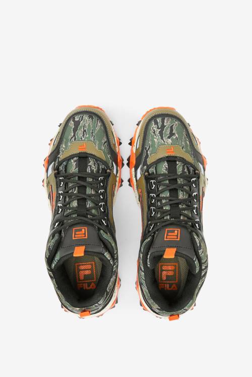 Fila Oakmont Tr Mid Camo Miesten Saappaat Oliivinvihreä Mustat Punainen Oranssi | Fila462JY