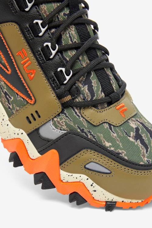 Fila Oakmont Tr Mid Camo Miesten Saappaat Oliivinvihreä Mustat Punainen Oranssi | Fila462JY