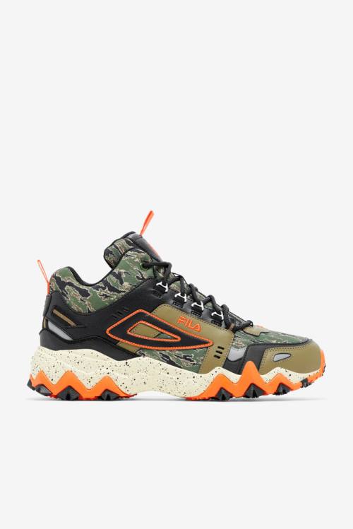 Fila Oakmont Tr Mid Camo Miesten Saappaat Oliivinvihreä Mustat Punainen Oranssi | Fila462JY