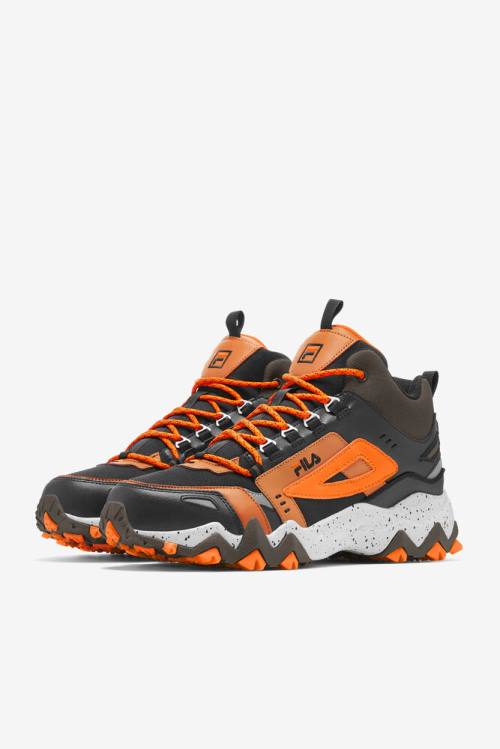 Fila Oakmont Tr Mid Miesten Saappaat Mustat Ruskea Oranssi | Fila210SY