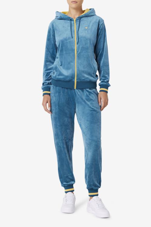 Fila Omorose Velour Jogger Naisten Housut Sininen Koralli | Fila245LW