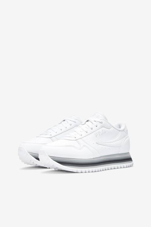 Fila Orbit Stripe Naisten Tennarit Valkoinen Hopea | Fila836IH