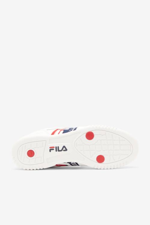 Fila Original Fitness Miesten Logo Tape Tennarit Valkoinen Laivastonsininen Punainen | Fila340CH