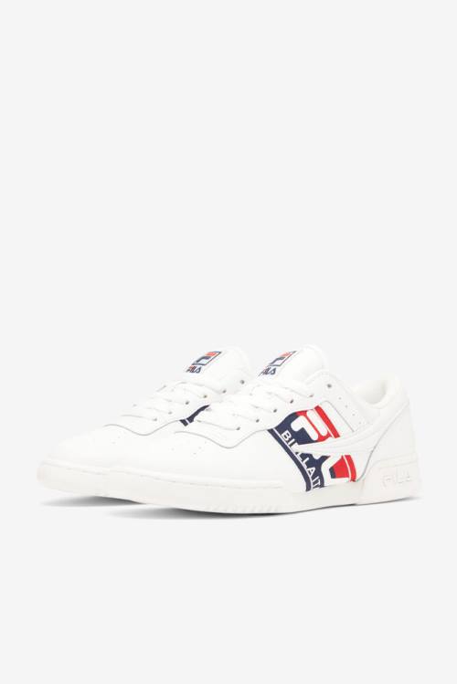 Fila Original Fitness Miesten Logo Tape Tennarit Valkoinen Laivastonsininen Punainen | Fila340CH
