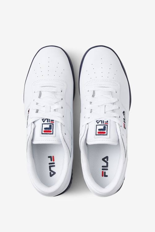 Fila Original Fitness Miesten Op Tennarit Valkoinen Laivastonsininen Punainen | Fila631UF