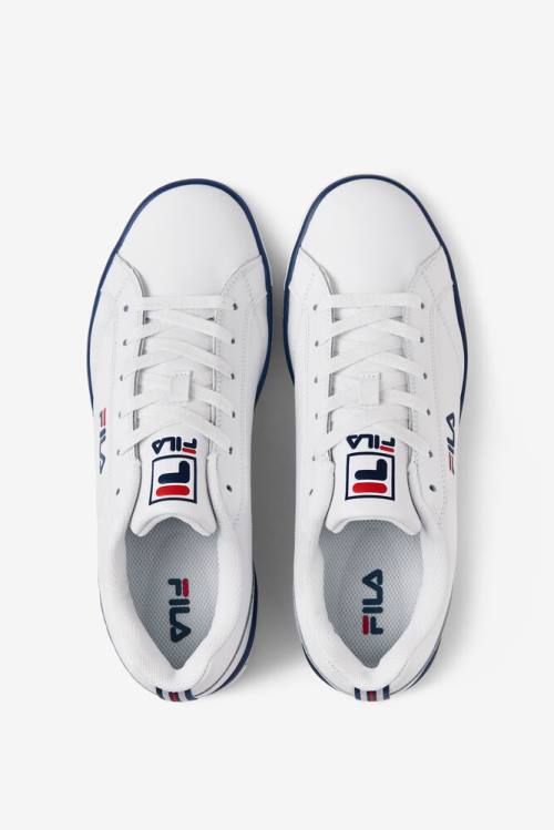 Fila Original Fitness Miesten Original Court Leather Tennarit Valkoinen Laivastonsininen Punainen | Fila063WK