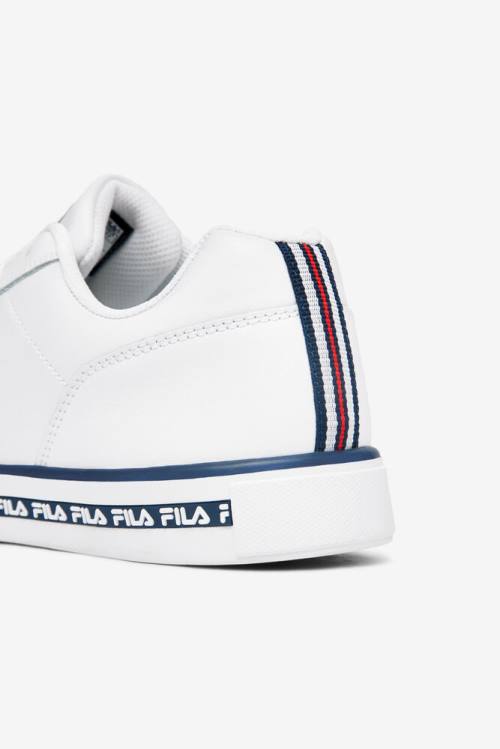 Fila Original Fitness Miesten Original Court Leather Tennarit Valkoinen Laivastonsininen Punainen | Fila063WK