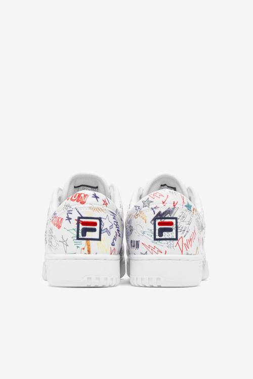 Fila Original Fitness Miesten Scribbles Tennarit Valkoinen Laivastonsininen Monivärinen | Fila325IU