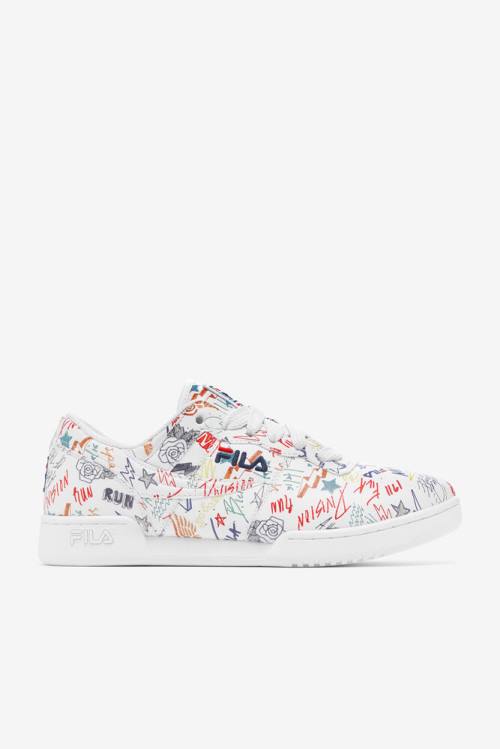 Fila Original Fitness Miesten Scribbles Tennarit Valkoinen Laivastonsininen Monivärinen | Fila325IU