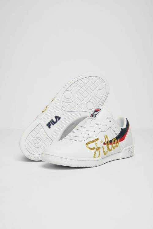 Fila Original Fitness Naisten Signature 2 Tennarit Valkoinen Laivastonsininen Punainen | Fila928VL