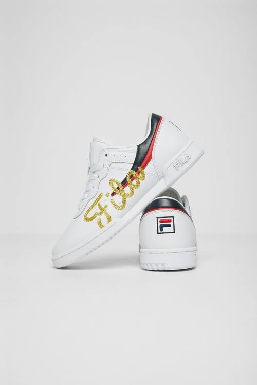 Fila Original Fitness Naisten Signature 2 Tennarit Valkoinen Laivastonsininen Punainen | Fila928VL
