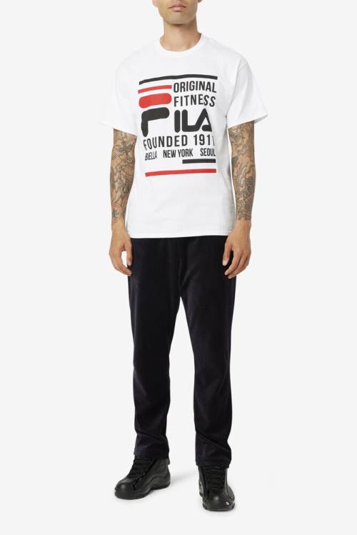 Fila Original Fitness Tee Miesten T Paidat Valkoinen Mustat Punainen | Fila301DU