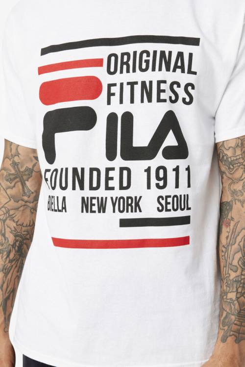 Fila Original Fitness Tee Miesten T Paidat Valkoinen Mustat Punainen | Fila301DU