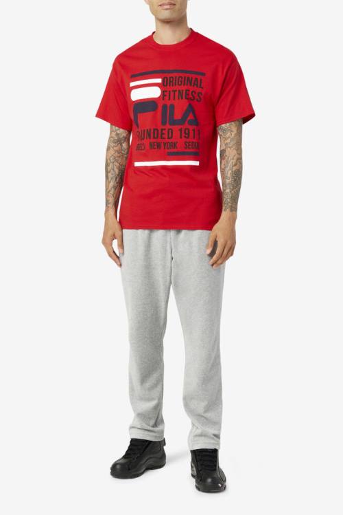 Fila Original Fitness Tee Miesten T Paidat Punainen Laivastonsininen Valkoinen | Fila427ZW
