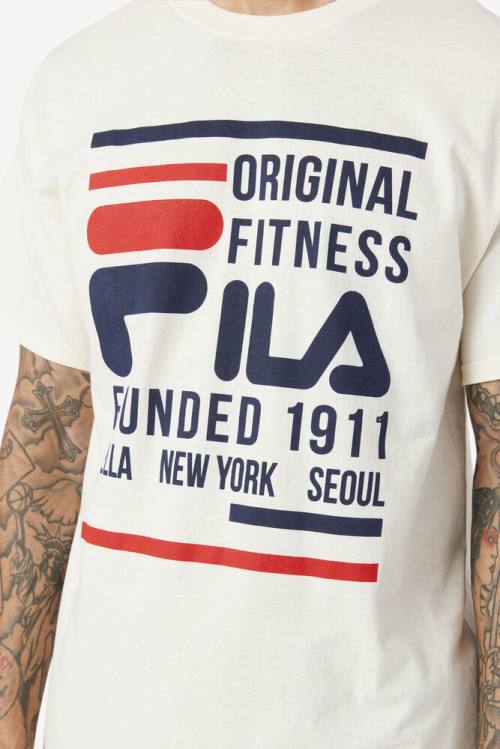 Fila Original Fitness Tee Miesten T Paidat Laivastonsininen Punainen | Fila705HE