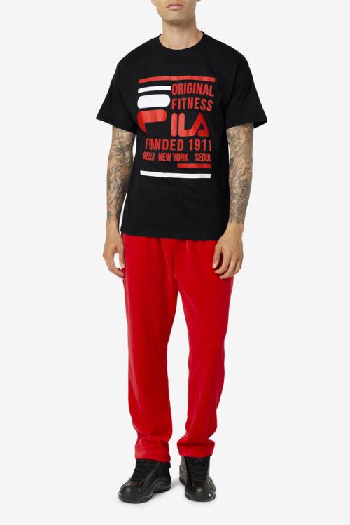 Fila Original Fitness Tee Miesten T Paidat Mustat Punainen Valkoinen | Fila810CX