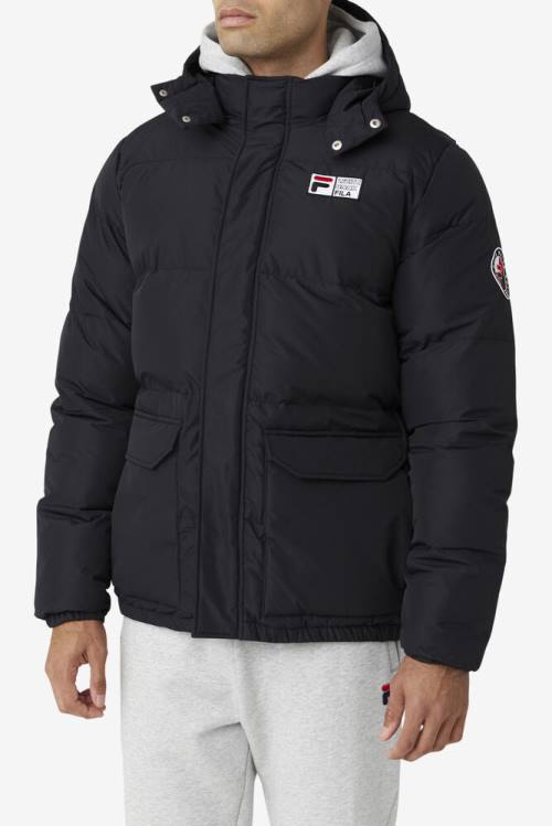 Fila Otler Puffer Miesten Takki Mustat | Fila764NZ