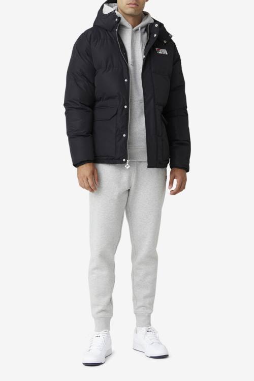 Fila Otler Puffer Miesten Takki Mustat | Fila764NZ