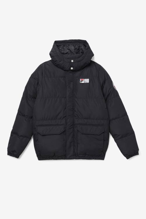 Fila Otler Puffer Miesten Takki Mustat | Fila764NZ