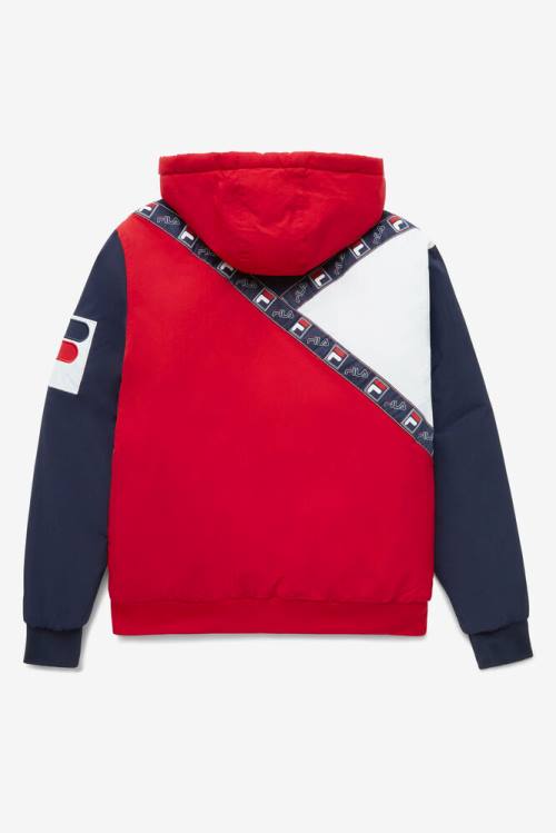 Fila P1 Tech Miesten Takki Punainen Laivastonsininen Valkoinen | Fila719JY