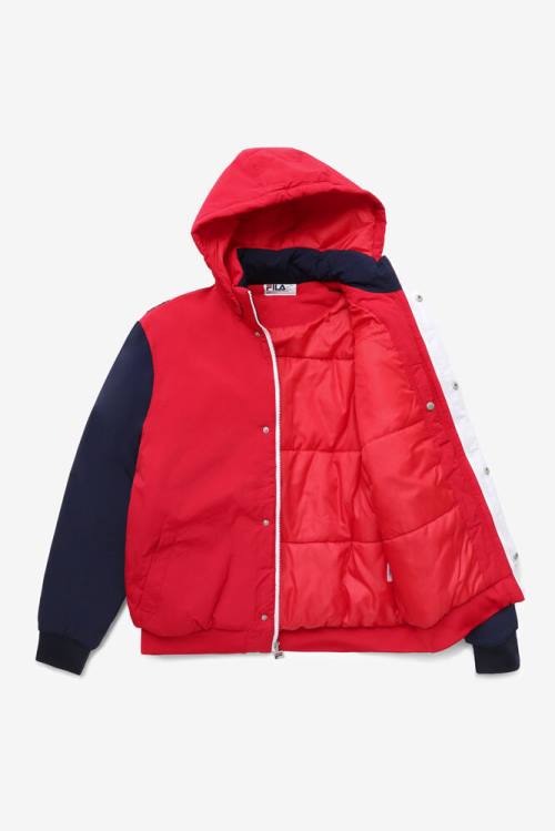 Fila P1 Tech Miesten Takki Punainen Laivastonsininen Valkoinen | Fila719JY