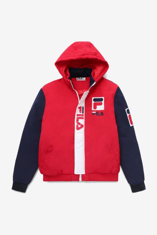Fila P1 Tech Miesten Takki Punainen Laivastonsininen Valkoinen | Fila719JY