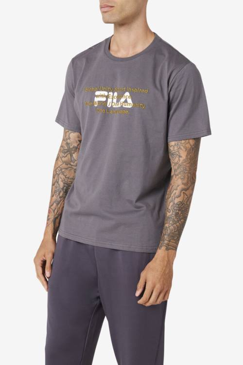 Fila Pepacton Tee Miesten T Paidat Harmaat | Fila840RN