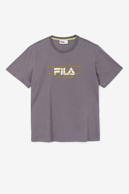 Fila Pepacton Tee Miesten T Paidat Harmaat | Fila840RN