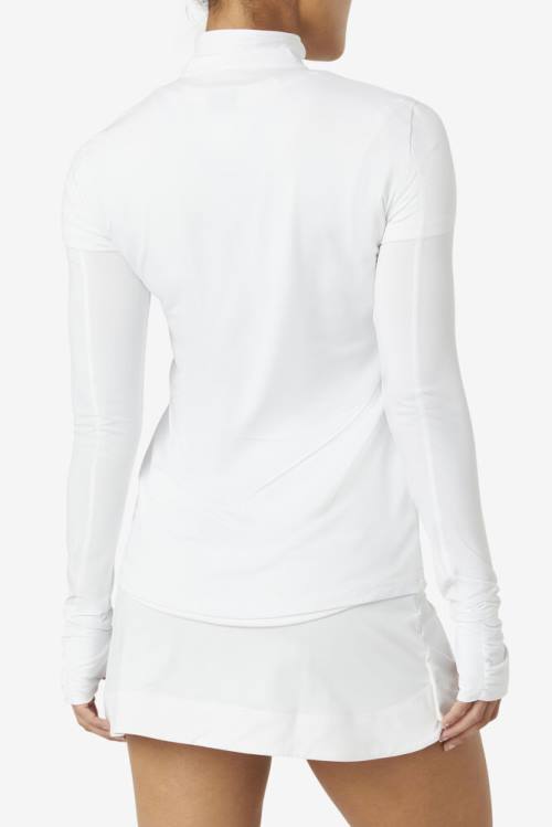 Fila Pickleball 1/4 Zip Long Sleeve Naisten T Paidat Valkoinen | Fila514ZA