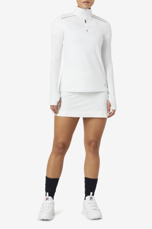 Fila Pickleball 1/4 Zip Long Sleeve Naisten T Paidat Valkoinen | Fila514ZA