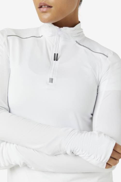 Fila Pickleball 1/4 Zip Long Sleeve Naisten T Paidat Valkoinen | Fila514ZA