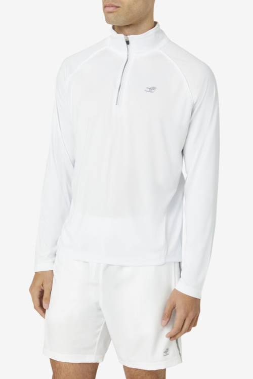 Fila Pickleball 1/4 Zip Miesten Pikeepaita Valkoinen | Fila053PW
