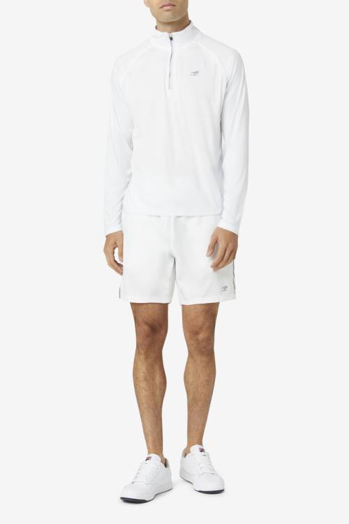 Fila Pickleball 1/4 Zip Miesten Pikeepaita Valkoinen | Fila053PW