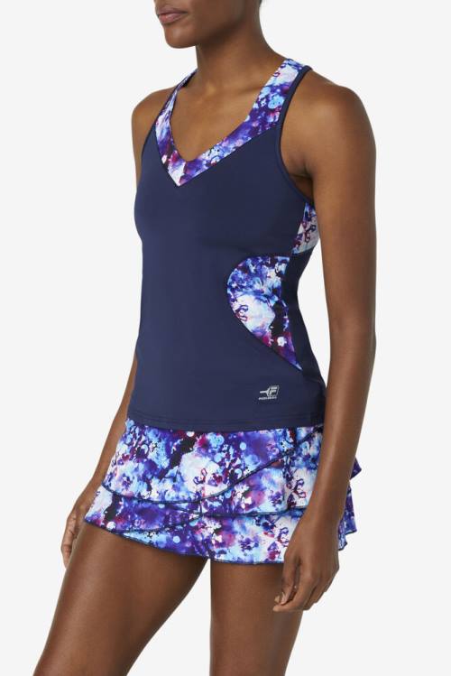 Fila Pickleball Halter Tank Naisten Topit Laivastonsininen | Fila369SW