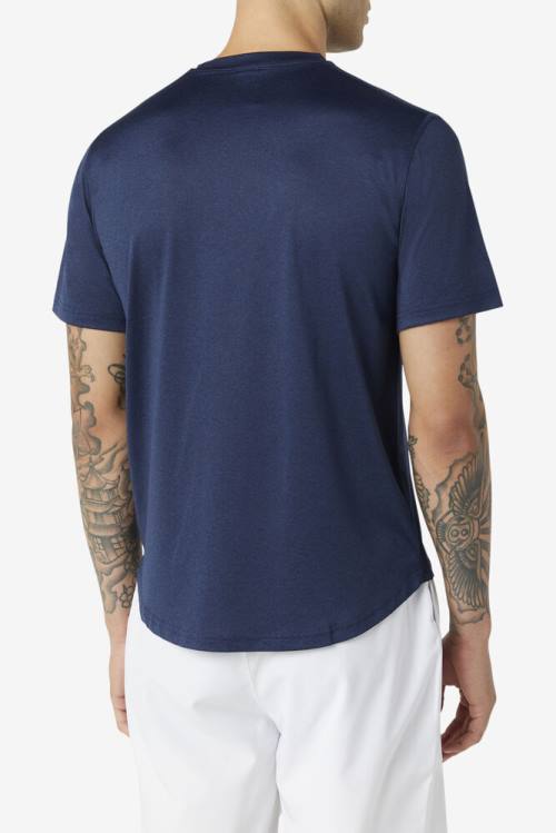 Fila Pickleball Scallop Hem Crew Miesten T Paidat Laivastonsininen | Fila473NR
