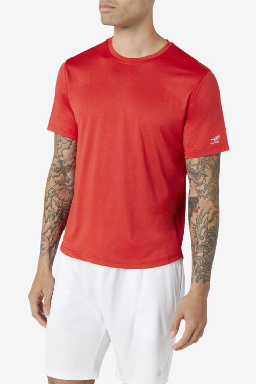Fila Pickleball Scallop Hem Crew Miesten T Paidat Punainen | Fila764IW