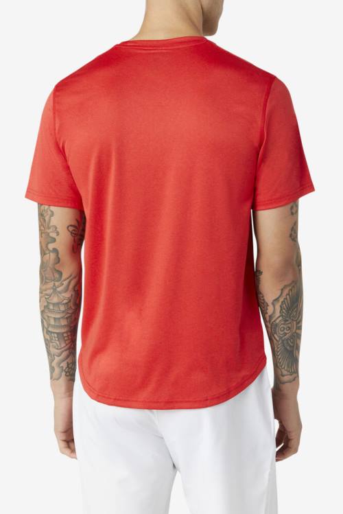 Fila Pickleball Scallop Hem Crew Miesten T Paidat Punainen | Fila764IW