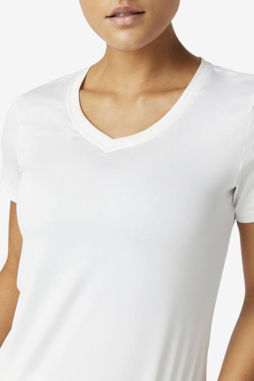 Fila Pickleball Silky V-neck Naisten T Paidat Valkoinen | Fila017AM