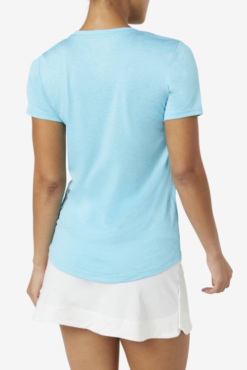 Fila Pickleball Silky V-neck Naisten T Paidat Vaaleansininen | Fila153RV