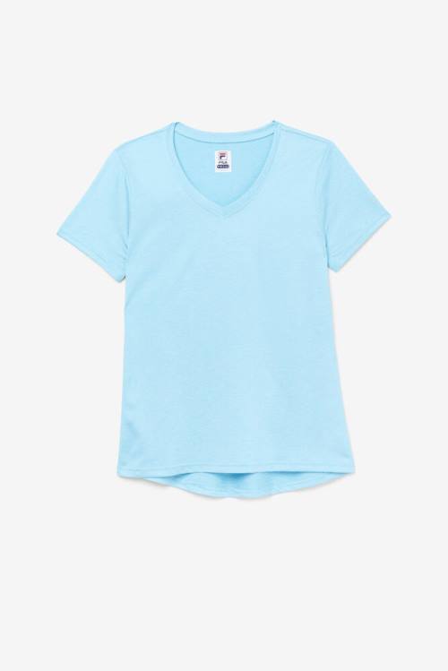 Fila Pickleball Silky V-neck Naisten T Paidat Vaaleansininen | Fila153RV