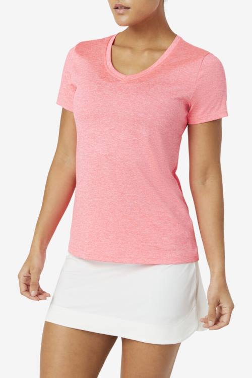 Fila Pickleball Silky V-neck Naisten T Paidat Pinkki | Fila182PV