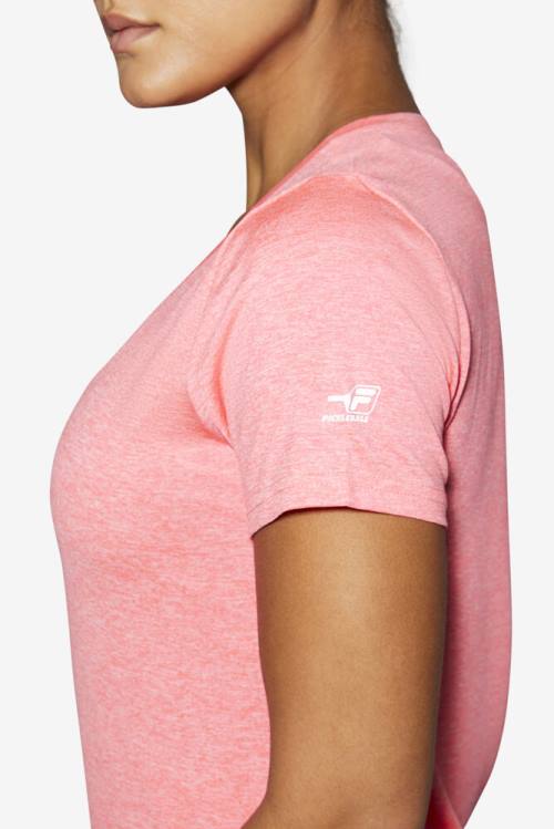 Fila Pickleball Silky V-neck Naisten T Paidat Pinkki | Fila182PV