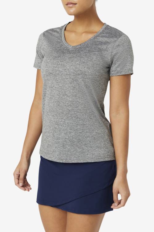 Fila Pickleball Silky V-neck Naisten T Paidat Harmaat | Fila463EF