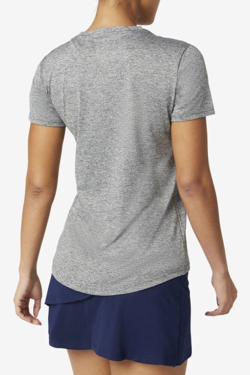 Fila Pickleball Silky V-neck Naisten T Paidat Harmaat | Fila463EF