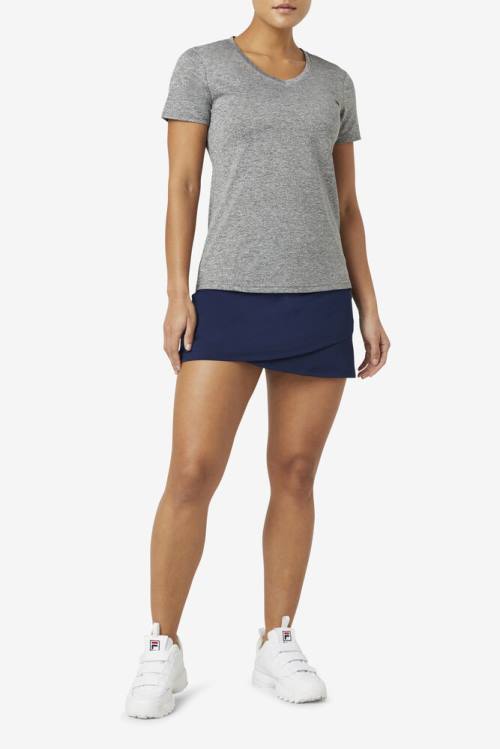 Fila Pickleball Silky V-neck Naisten T Paidat Harmaat | Fila463EF