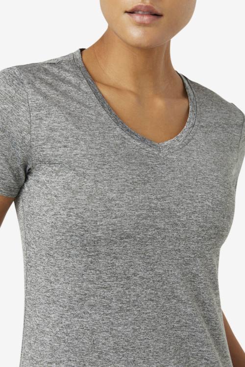 Fila Pickleball Silky V-neck Naisten T Paidat Harmaat | Fila463EF