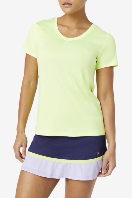 Fila Pickleball Silky V-neck Naisten T Paidat Keltainen | Fila631CL