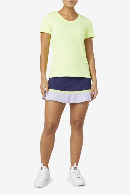 Fila Pickleball Silky V-neck Naisten T Paidat Keltainen | Fila631CL