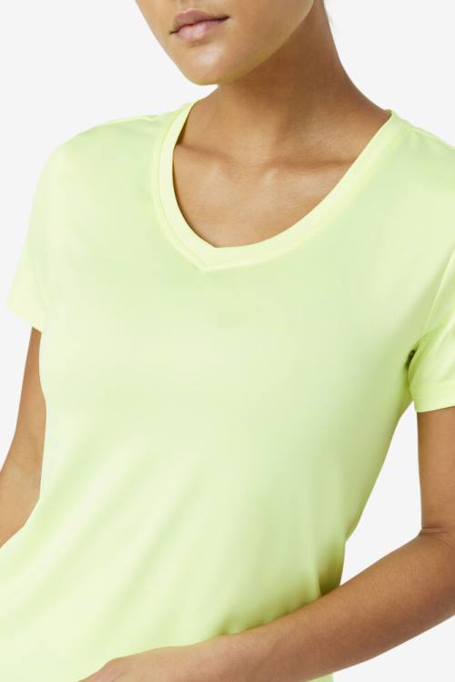 Fila Pickleball Silky V-neck Naisten T Paidat Keltainen | Fila631CL